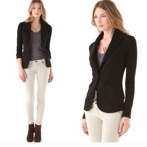 James Perse - Single Button Shawl Collar Knit Sweater Blazer in Black